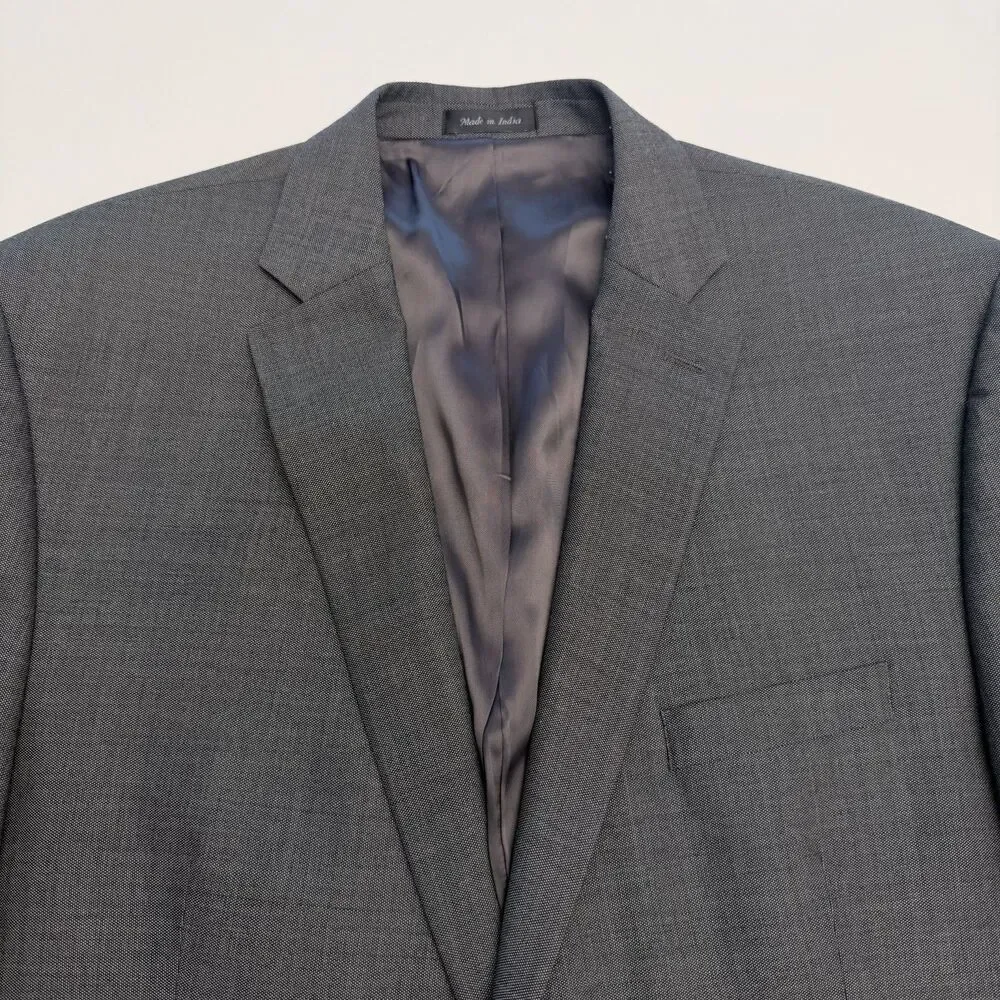 Lauren Ralph Lauren Mens 2 Piece Gray Suit 48L 40x28 Wool Blend Pleated Pants